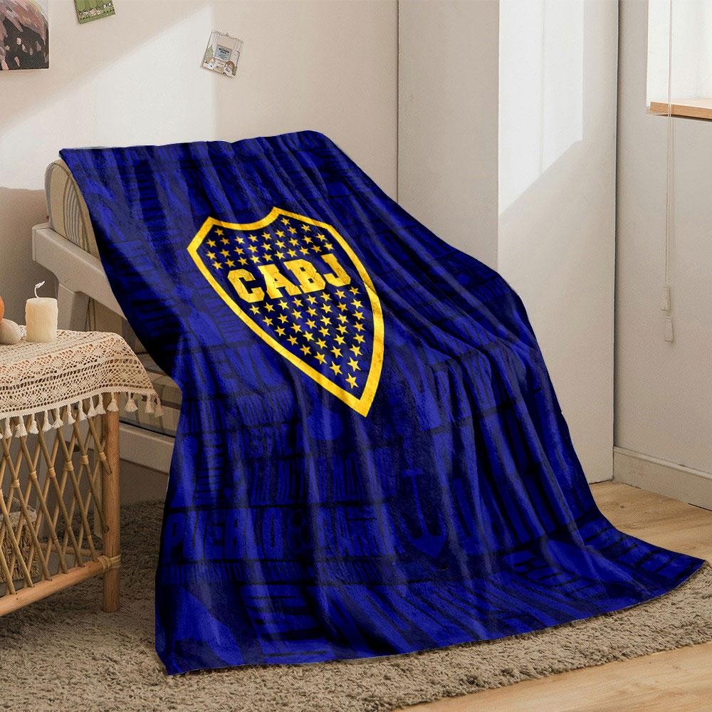 A yellow-bordered shield with stars and "CABJ" text on a blue background. for all seasons blanket lunch break throw gift
