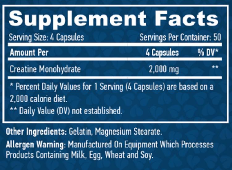 Haya Labs Спортивный креатин моногидрат 500 мг - 200 капсул