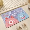 VIKAMA Cartoon Little Monster Diatomite Carpet for Bathroom Quick Absorbent and Drying Anti-Slip Floor Pad for Toilet Home Decor