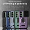 KEYSION Ударопрочный бронированный чехол для Xiaomi POCO M8s 5G Защита шторкой объектива камеры Металлическое кольцо-подставка Задняя крышка телефона для POCO M8S 5G