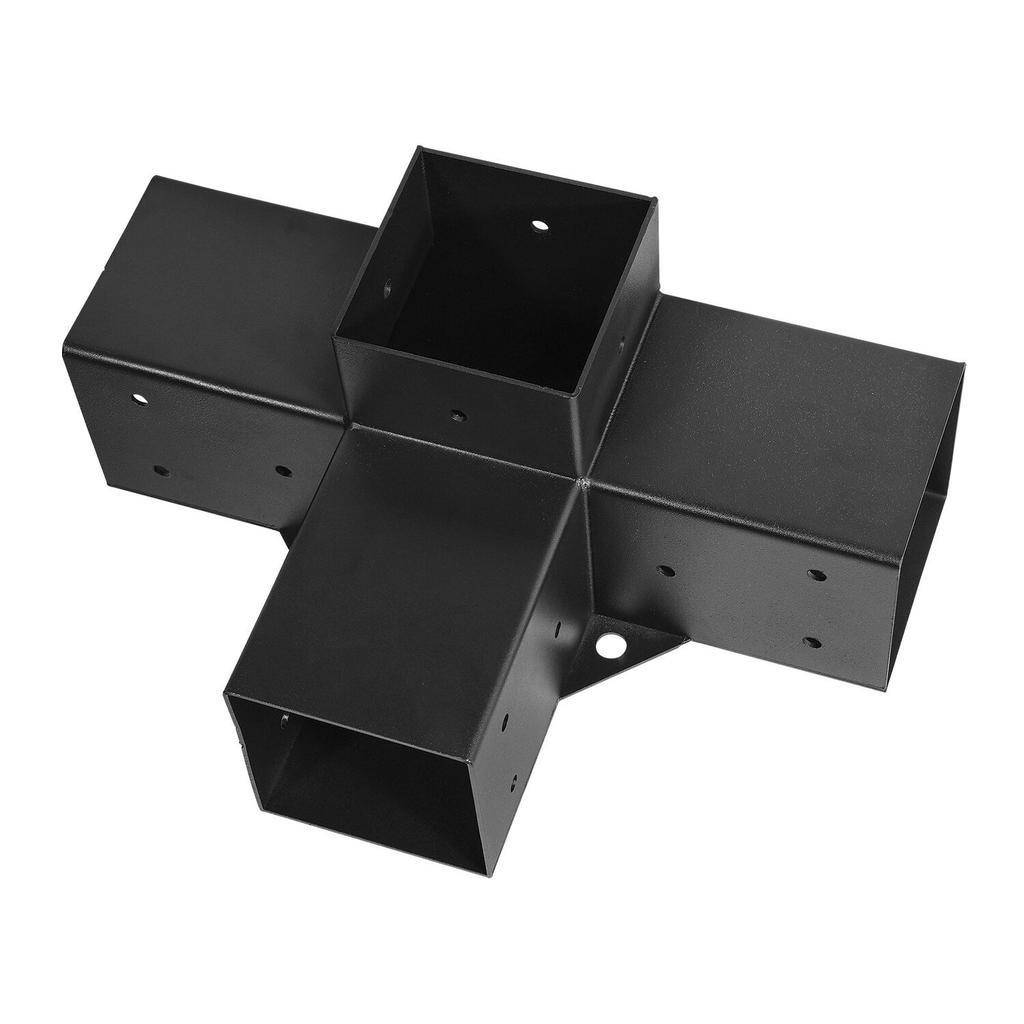 Pergola Bracket Kit, 4x4 Inch (Inner Size 92 x 92 mm), 2 Pcs 4-Way Heavy Duty Corner Bracket Woodworks DIY Post Base Kit, Easy Installation Wooden