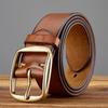 Retro Real Cowhide Belt Men'S Pure First-Layer Cowhide Belt Casual British Young And Middle-Aged Belt
