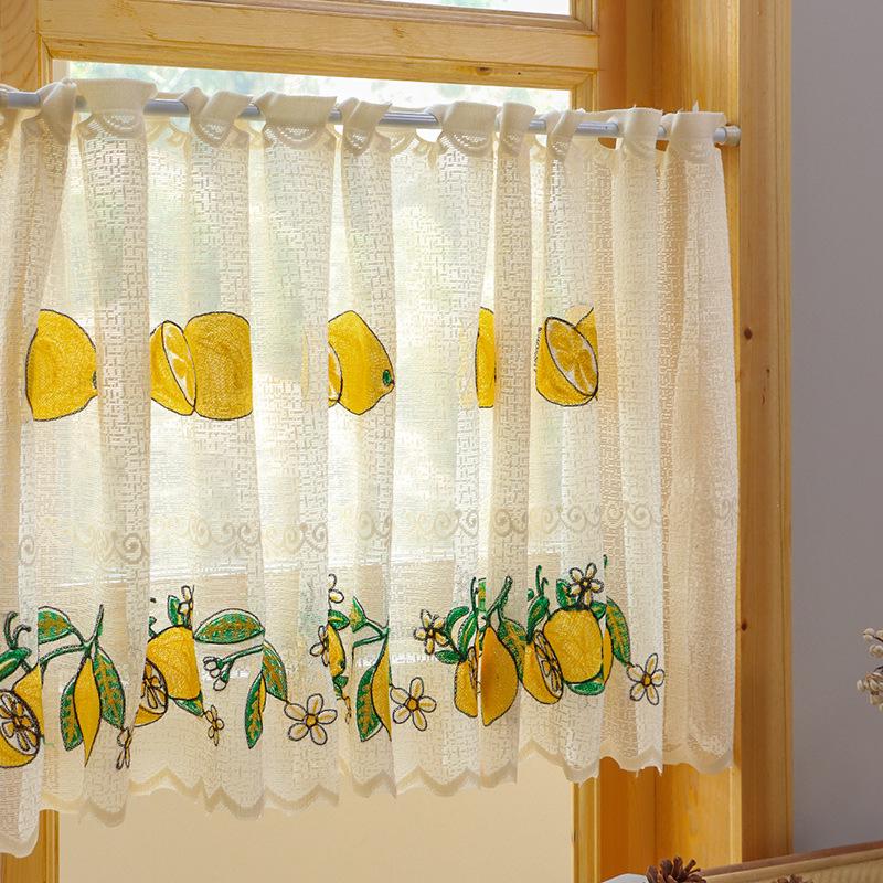 Двухслойная высококачественная вышитая кухонная штора-блэкаут для кафе