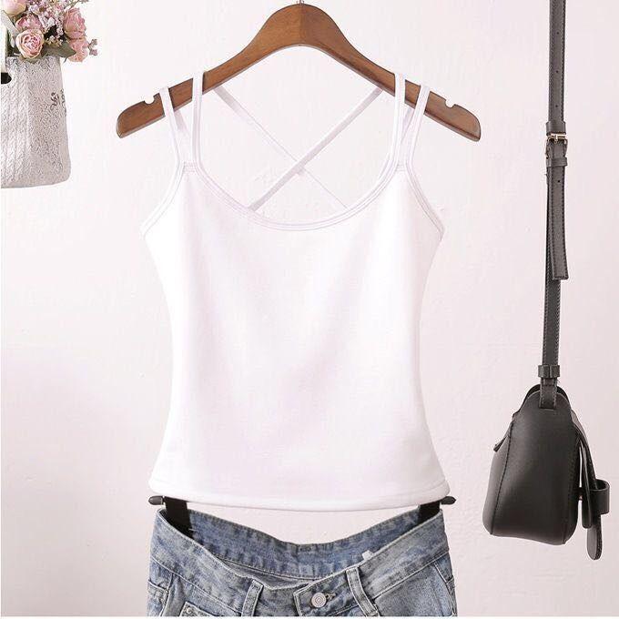 Women's Solid Color Slim Fit Camisole - Anti-Exposure Base Layer (1-2 Pieces) for Inner or Outer Wear