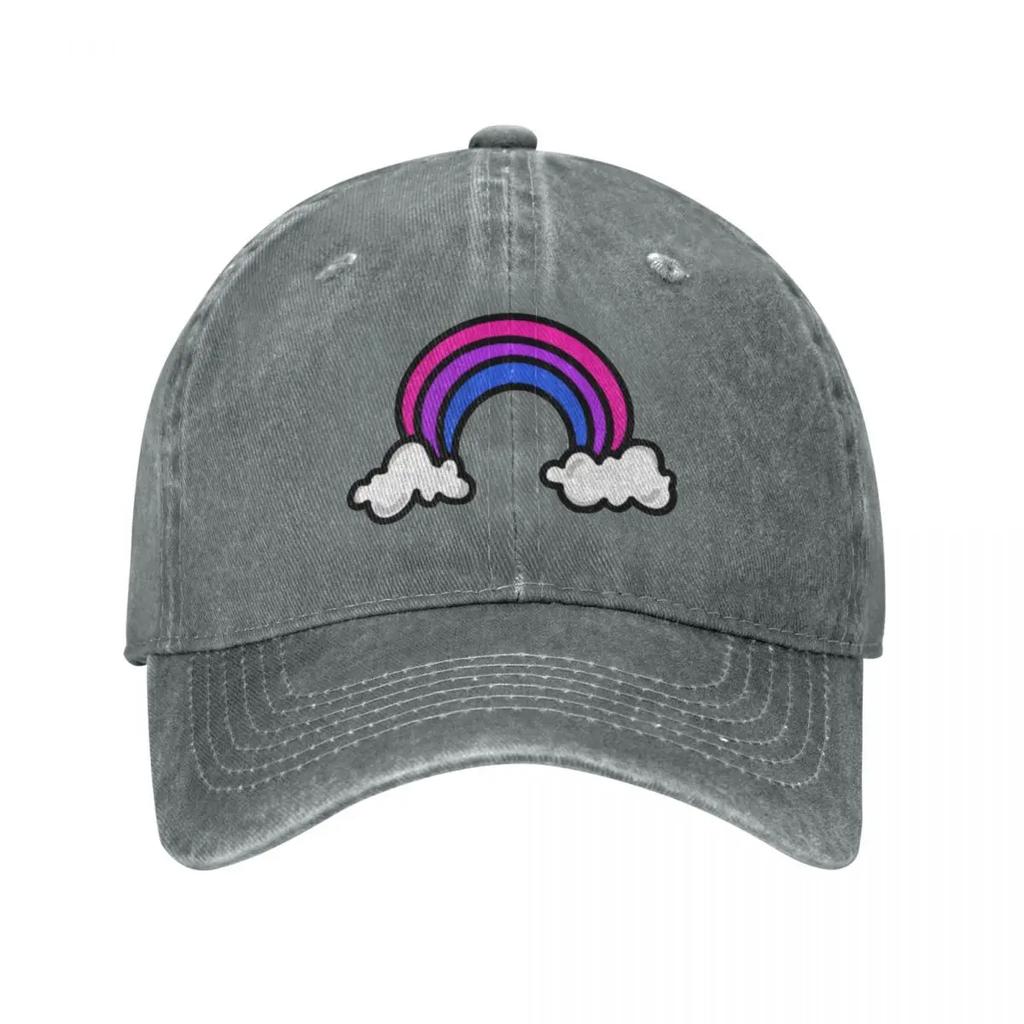 Bisexual Rainbow Baseball Cap Trucker Cap Custom Cap golf hat genuine hats for Unisex For Women Unisexs