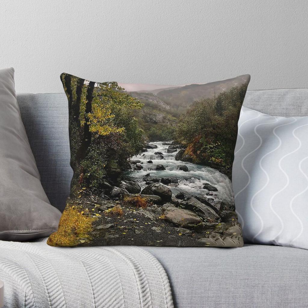 River Costal Alaska Pillowcase Polyester Linen Velvet Creative Zip Decorative Throw Pillow Case Bed Cushion Case Wholesale