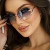 New Rimless Sunglasses Women Trendy Fashion Glasses Sunscreen Shades Luxe Femme Lunette Soleil Femme