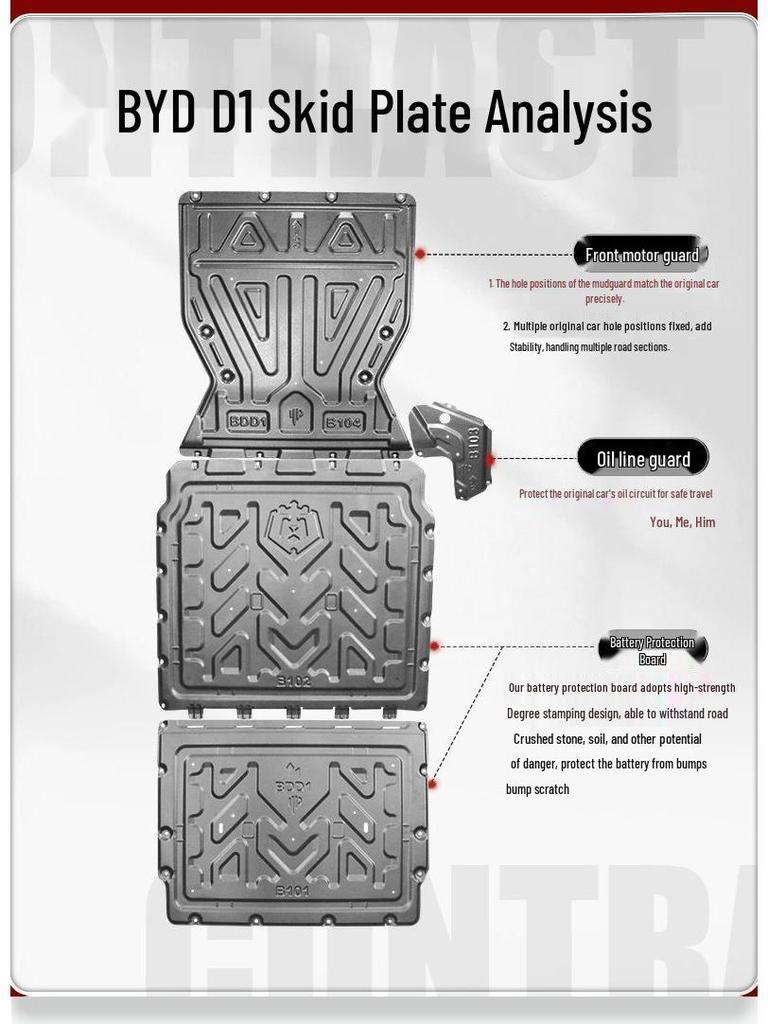 Совместим с 21-23 BYD D1 Защитная пластина шасси Модификация