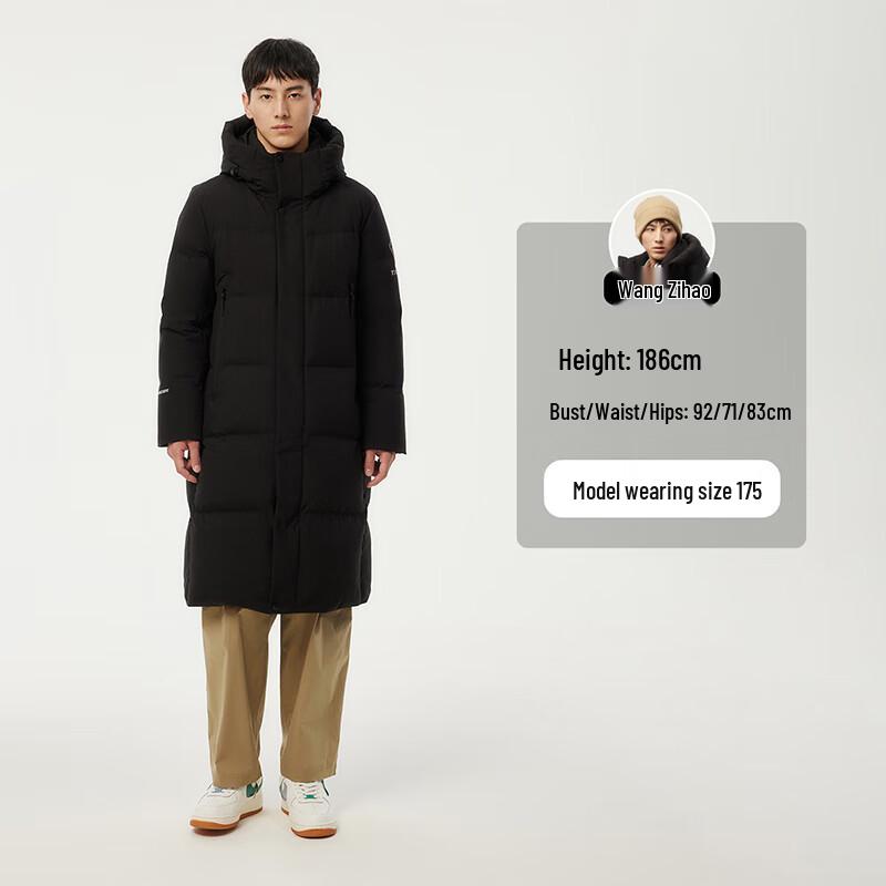 Tanbol Men's Mid-Length Hooded Thick Down Jacket TAF550735D