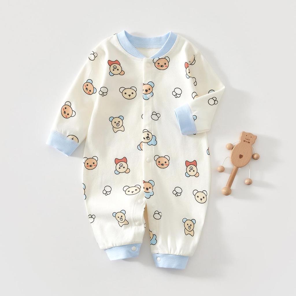 Комбинезон для новорожденных с длинными рукавами 2024 года — супер милый комбинезон на весну/осень для раннего ползания