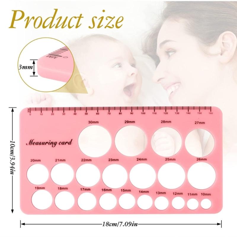 Мягкий пищевой силиконовый измерительный инструмент для определения размера соска с двойной шкалой в сантиметрах и дюймах