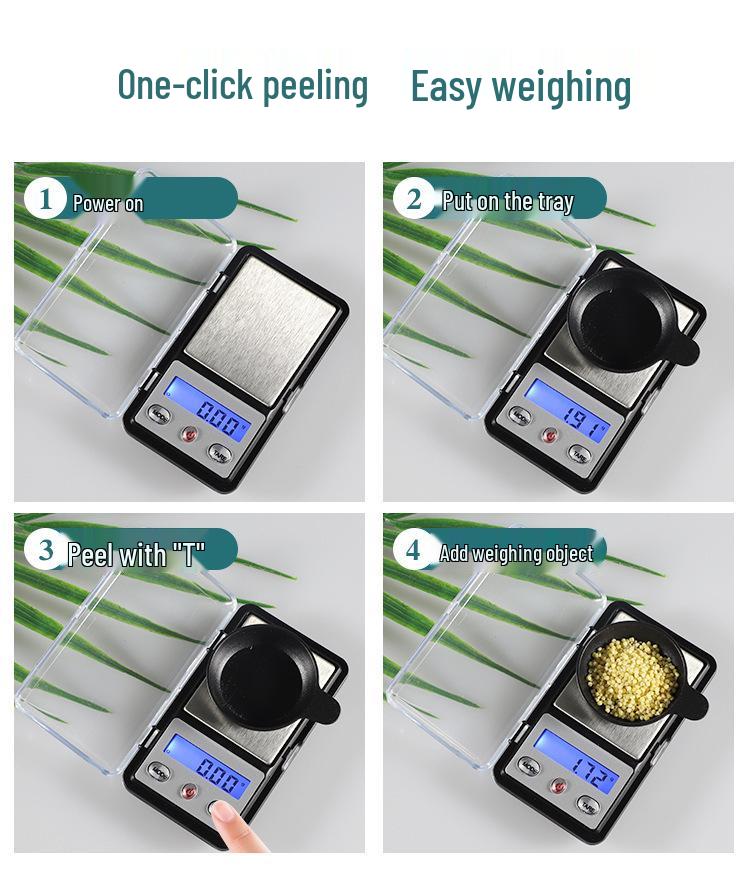 Portable Mini Electronic Jewelry & Gold Carat Scale 0.01g Precision Pocket Scale for Household & Medicinal Use