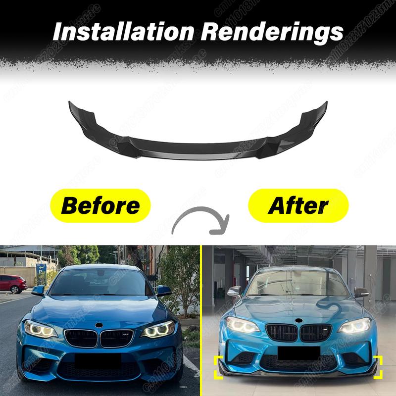 For BMW F87 M2 2016 2017 2018 2019 2020 2021 3PCS Car Front Bumper Spoiler Lip Splitter Guard Protector Exterior Accessories