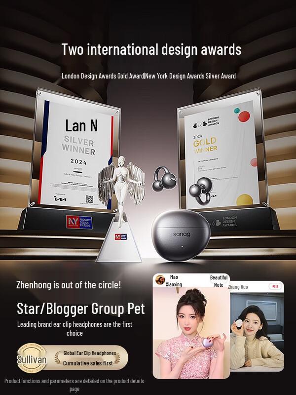 SANAG S7S AI Wireless Ear-Clip Sports Headset