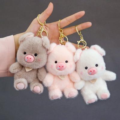 Cute Stuffed Pig Pendant Cartoon Bag Hanging Key Ring Plush Pig Keychain Bag Key Decoration