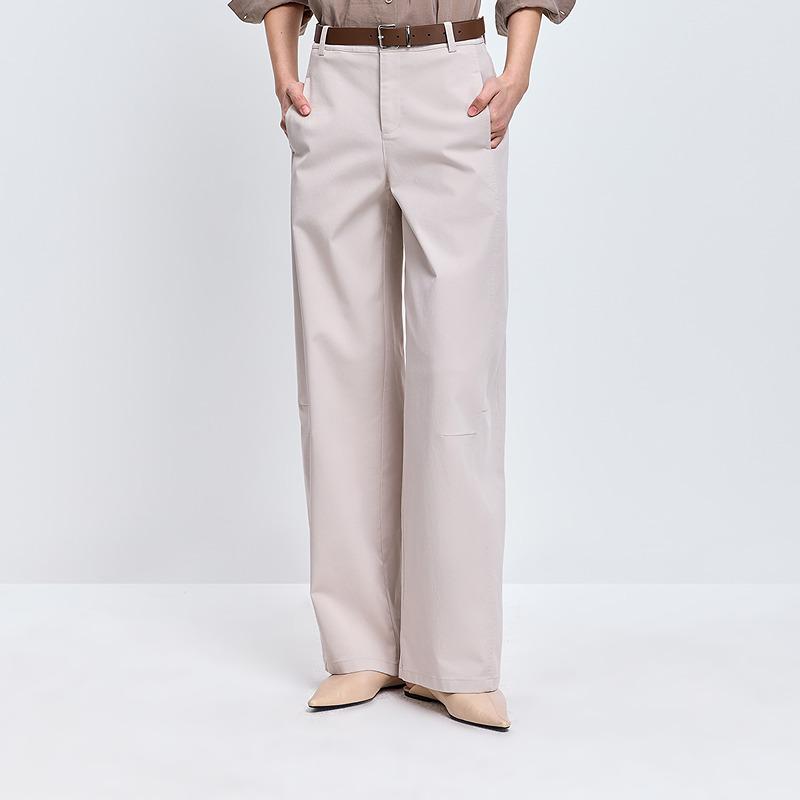 LILY Women's Khaki Curved Knife Casual Pants