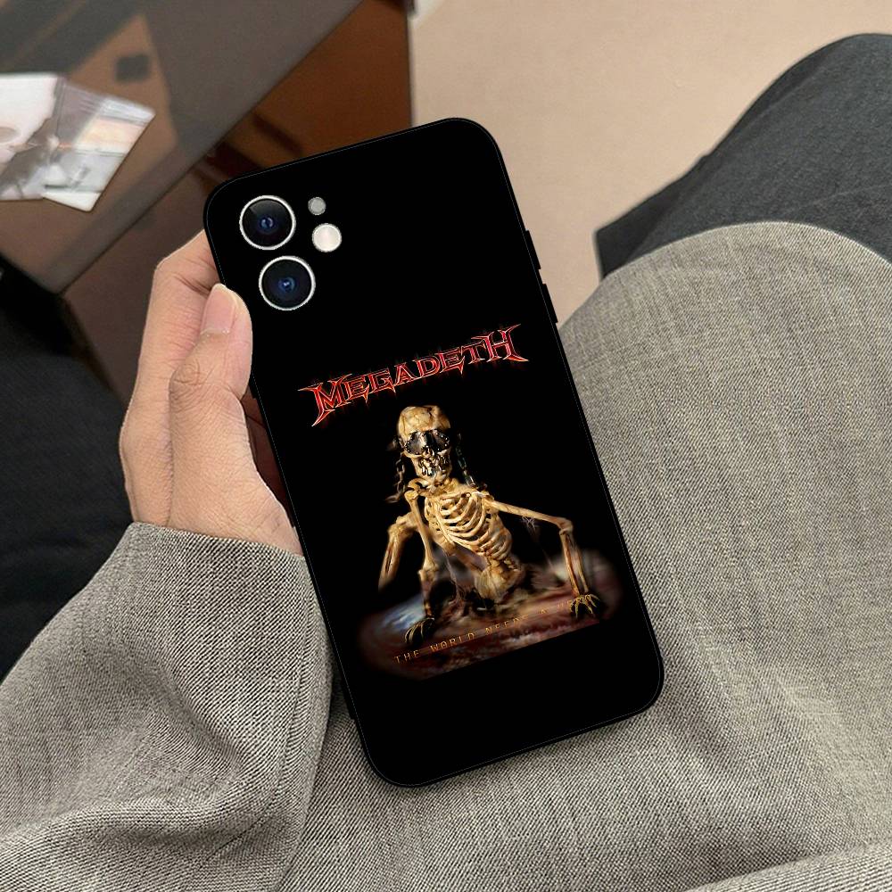 Чехол для телефона Музыкальная группа T-Megadeth Черный чехол для телефона Для IPhone 17/16/15/13/14 Pro Max/ 11Plus/X/Xr/Xs Max 13mini