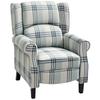 160 degrees Reclining Armchair, with Footrest - Grey