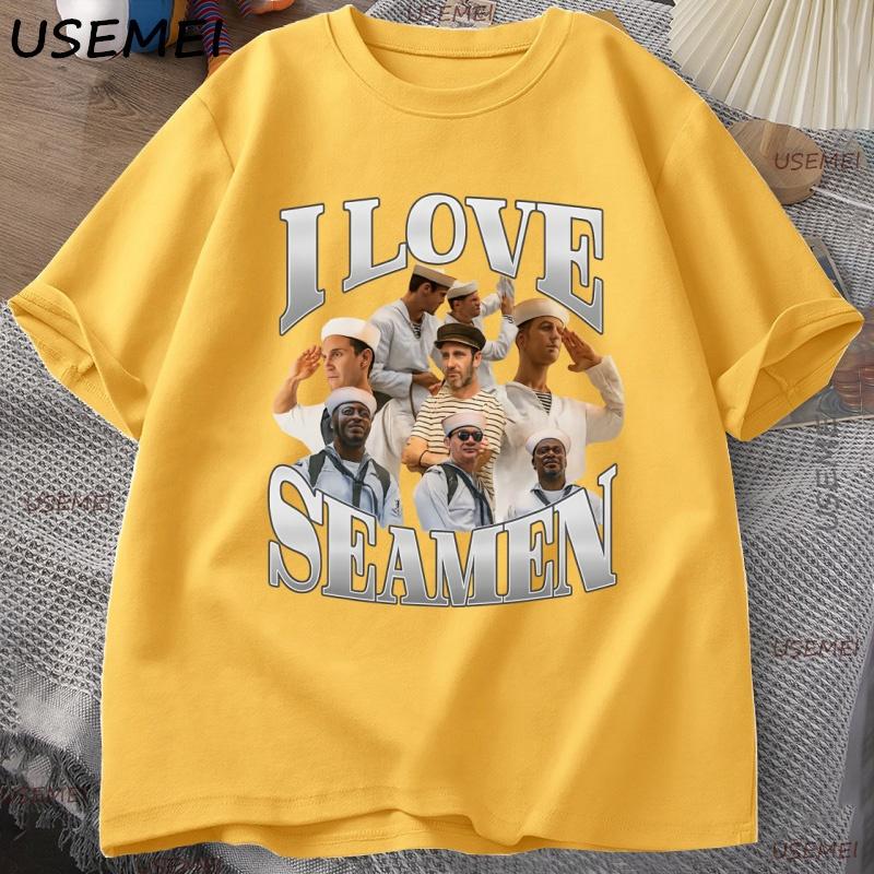 I Love SeaUnisex T Shirt Funny Short Sleeve Clothing for Unisex Tshirt Casual Unisex Clothes Y2k Tshirt Graphic Tees Top Tops Street