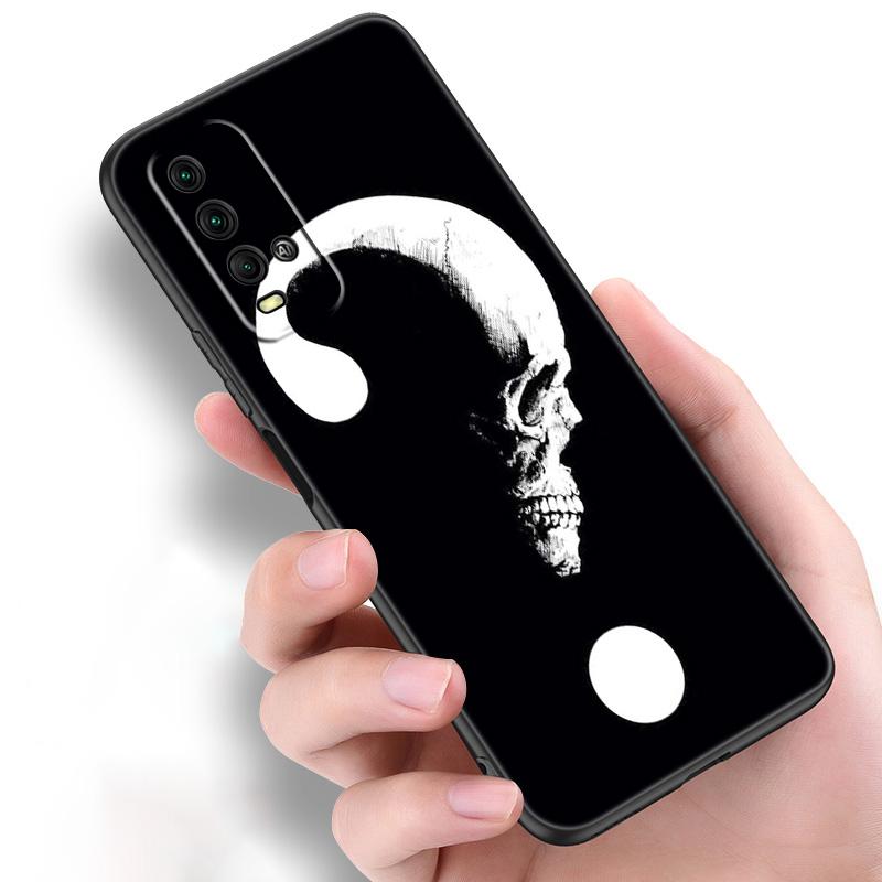 Rock And Roll Cool Skull Silicone Phone Case For Xiaomi Redmi Note 11 10 9 8 Pro 11T 10T 10S 9S 8T 9 9A 9C 9T Black Cover Coque