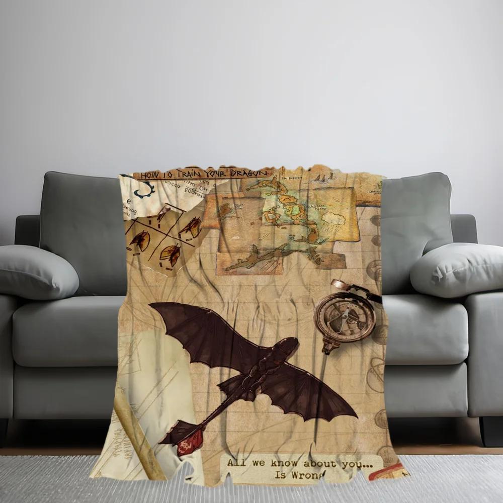 H-Как T-Тренировать Y-Вашего D-Дракона Skicomfort Теплое Мягкое Домашнее Детское Одеяло для Ланча Подходит для Гостиной Офиса Ежедневных Поездок Подарки