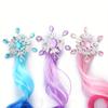 Children's Colorful Wig Hair Clips - Snow Queen - themed Gradient Long Curly Hair Girls' Braided Colorful Rope Headpiece