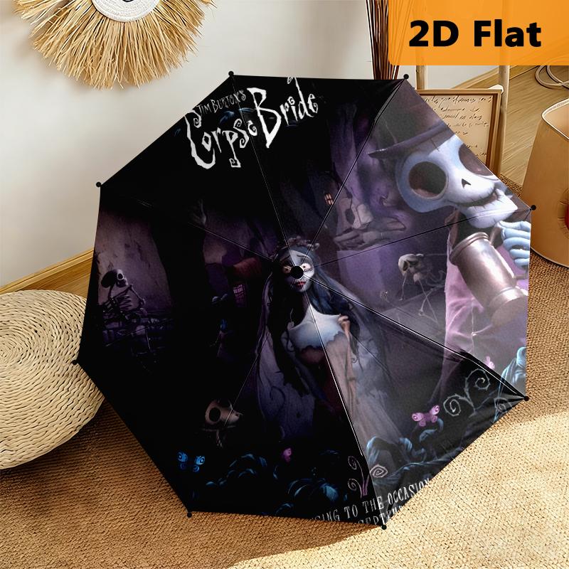 1pc horror movies Foldable Umbrella with Durable Iron Frame, 8-Rib Structure - Perfect for All Seasons Home and Travel Use, Multi-Functional Design
