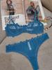 European and American sexy underwear ultra-thin perspective half cup embroidered lace bra large chest small large size French underwear set