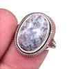 Кольцо из чистого серебра 925 пробы с натуральным дендритовым опалом ручной работы S.8 E6f11