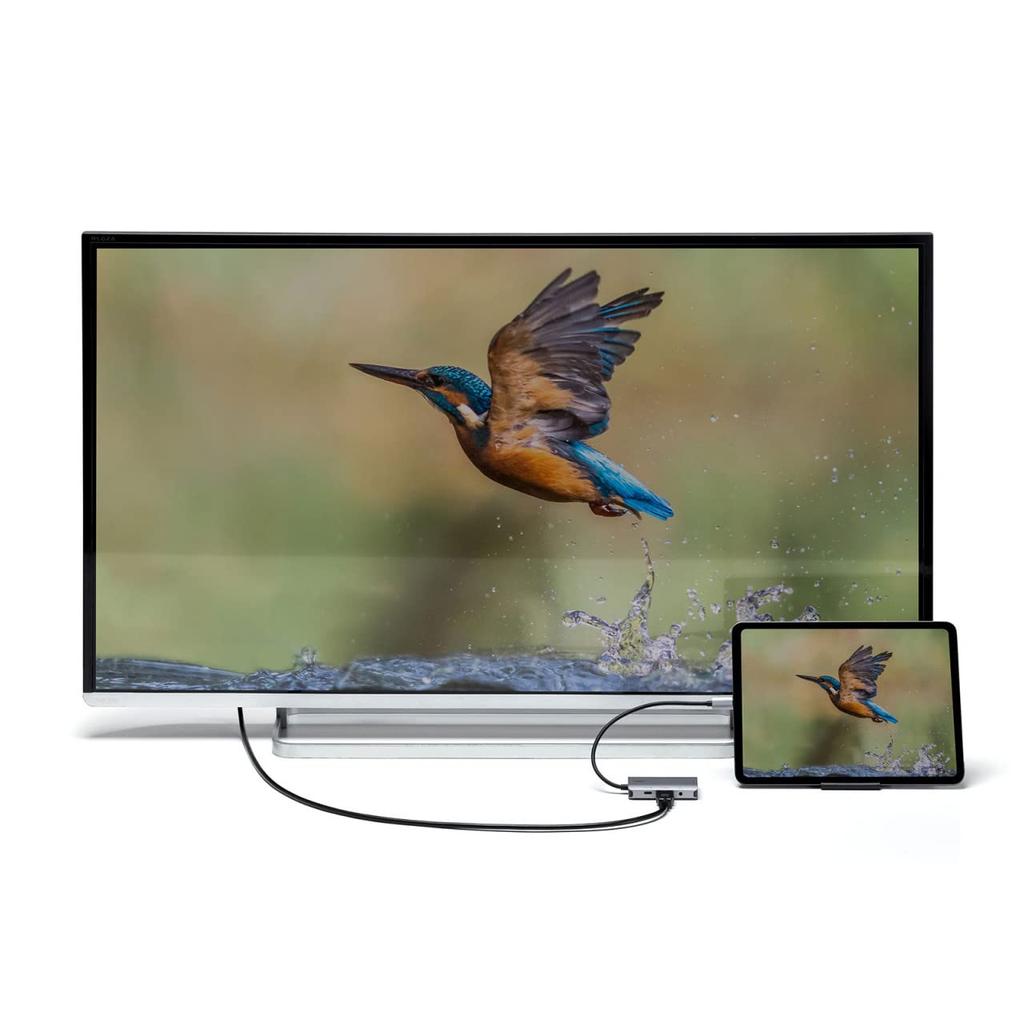 Sanwa Supply AD-ALCHV02 USB Type C to HDMI/VGA Adapter (4K/30Hz/PD Compatible) Gray