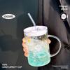 Simple Yet Stylish Handle Mug with High Temperature Resistance Household Glass Cups Large Capacity Straw Cups High Borosilicate