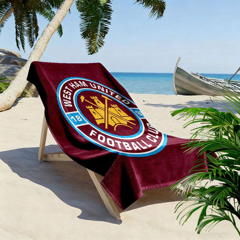 Пляжное полотенце с принтом West Ham United, большое, мягкое, быстросохнущее, для пляжа, кемпинга, плавания