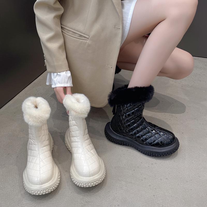 Женские зимние ботинки, теплая плюшевая женская зимняя обувь высокого качества, непромокаемые ботильоны, обувь на платформе для женщин, зимние ботинки