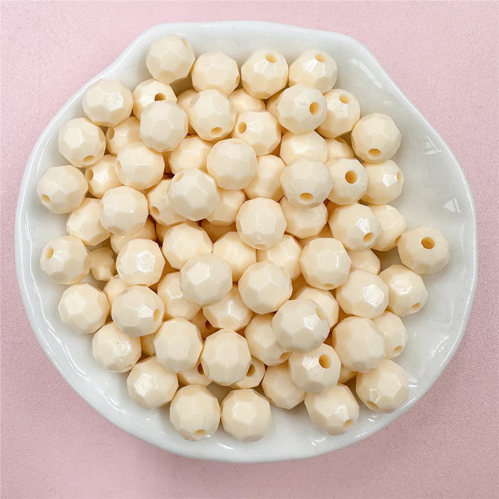 Сплошные цветные круглые бусины, 50 шт., акриловое детское ожерелье, цепочка для мобильного телефона, аксессуары, браслет, подарочная сумка, 7,5*8 мм, разная огранка