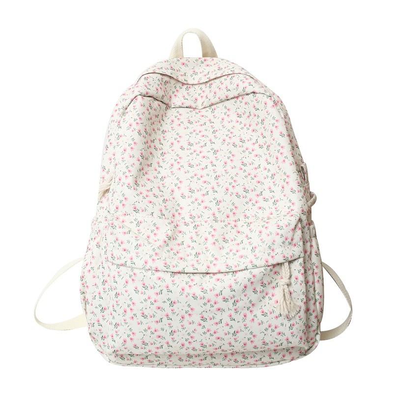 Small Tulip And Floral Pattern Student Leisure Backpack