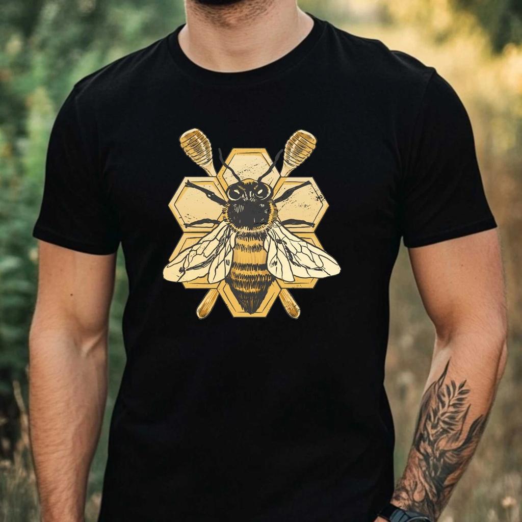 T-Shirt Herren Biene Motiv Baumwolle Größe XS bis 5XL
