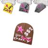 Knitted Beanie Hat With Letter Pattern For Streetwear And Casual Winter Style