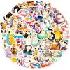 50 Pcs Cute Watercolor Cat Stickers,Japanese Kawaii Vinyl Decals for Journaling laptops, Water Bottles children's Christmas gift