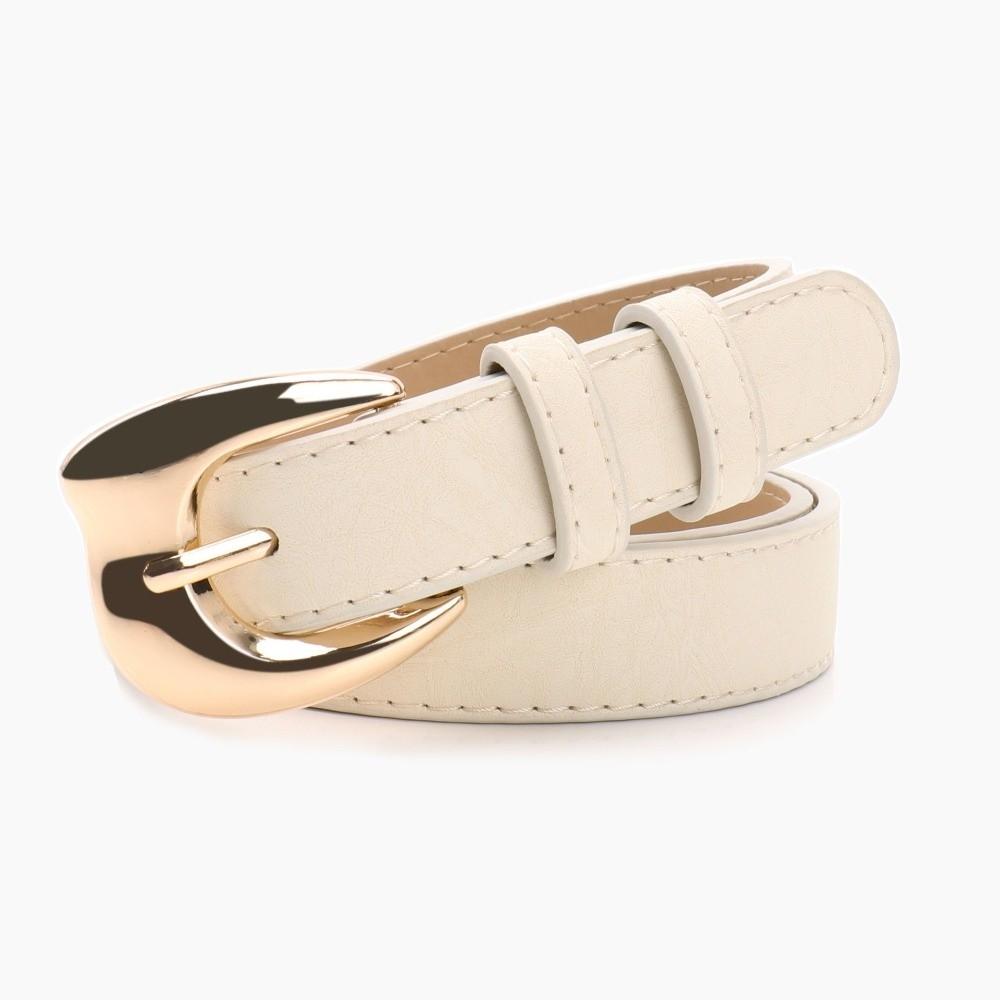 Pin Buckle Closure PU Leather Belt Minimalist Fashion Ladies Belt Slim Waist Strap For Women