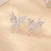 S925 Silver Vivid Purple Cubic Zirconia Butterfly Stud Earrings Sparkly ect Shape Fashion Jewelry For Women Dating Party Gift