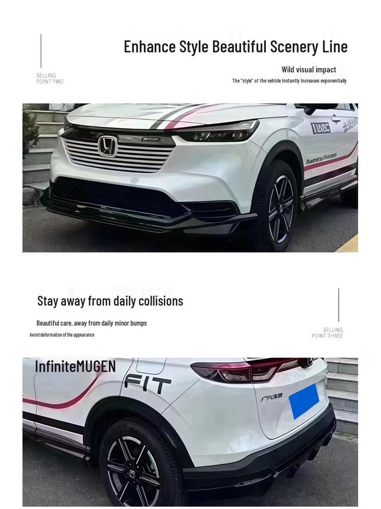 2022 Honda Vezel HRV Обвес в стиле Mugen: Передний сплиттер, Пороги, Задний диффузор