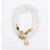 Yongxiang-style Beijing incense ash glass bracelet with pink porcelain nine-tailed fox and gold foil, good luck bracelet, gift for best friends