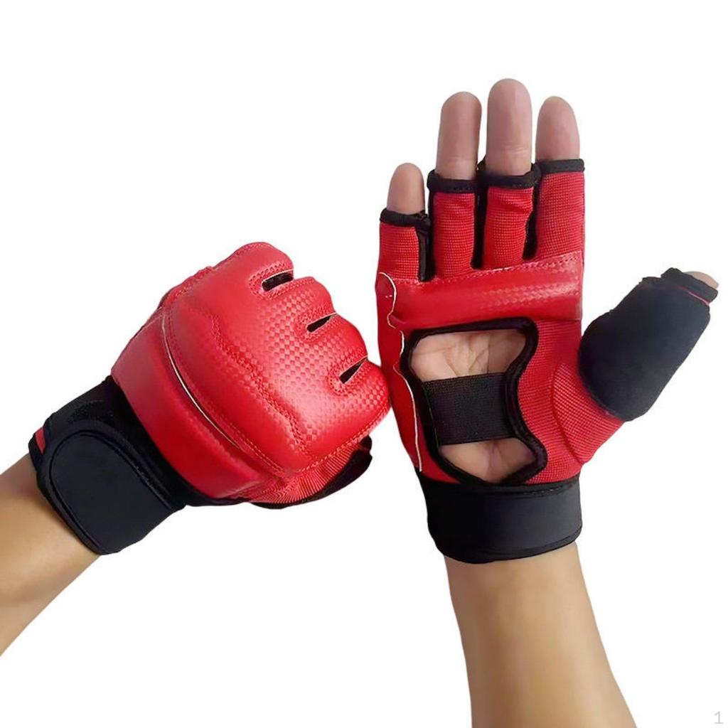 Half Finger Boxing Gloves Impact Protection Sandbag Training Wrist Support Sports Children's