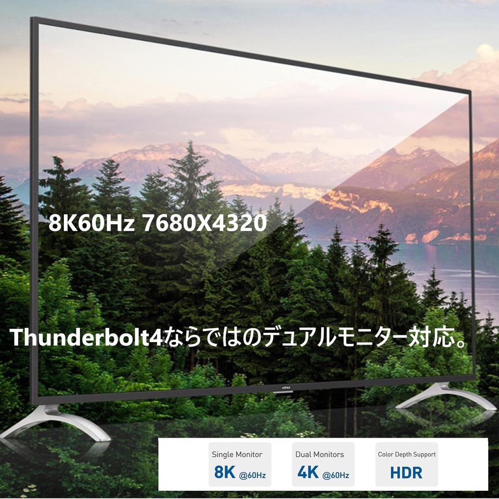 Thunderbolt 4 100 Вт 8K 40 Гбит/с Передача данных USB 4 Thunderbolt 3 Обратная совместимость Страхование ответственности fine-R Кабель, 0,8 м, Выход, Поддержка, Высокоскоростной