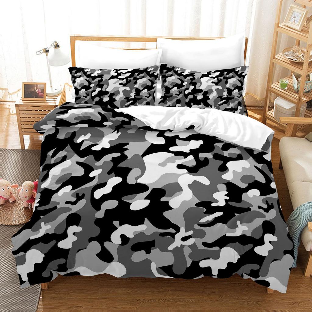 Military Camouflage Series Camouflage Color Three-Piece Quilt Cover