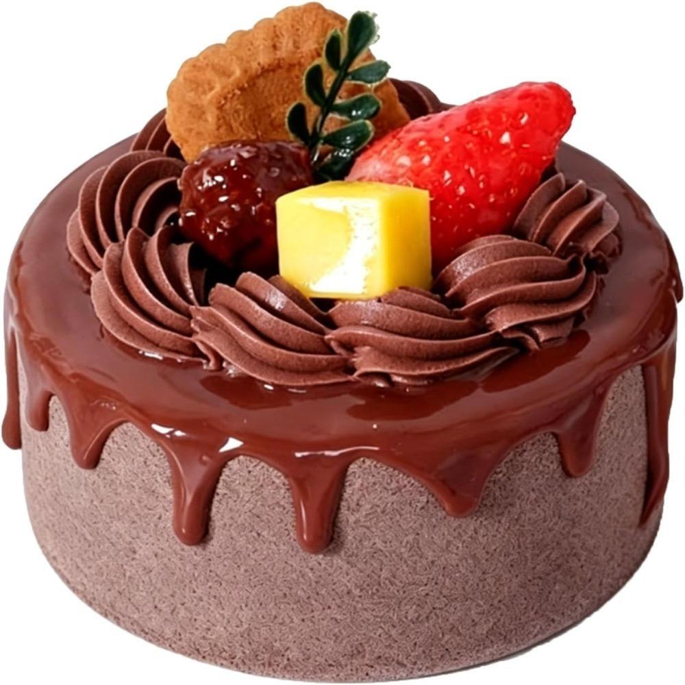 PU Leather Fake Cake Model Chocolate Brown Fake Dessert Decor New Faux Food Model Birthday Party