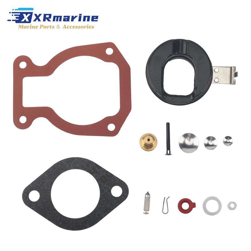 Outboard Fuel Assembly Kit Fuel Pump 397839 and Carb Rebuild Kit 398452 for Johnson Evinrude 4 4.5 5 6 7.5 8 9.9 14 15 HP Motors