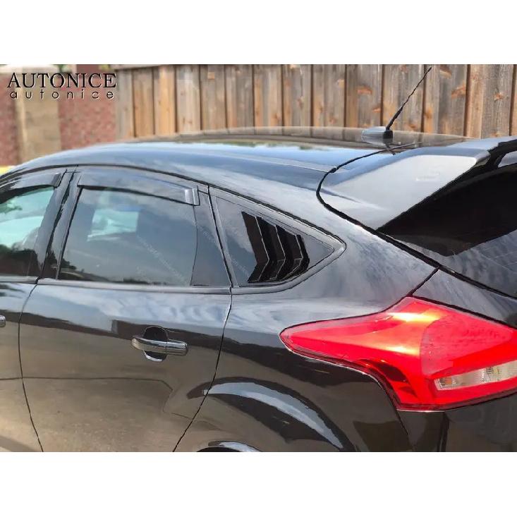 Fit for Ford Focus ST RS Hatchback Carbon Fiber Color Window Side Louvers Vent 2012 2013 2014 2015 2016 2017 2018 ABS