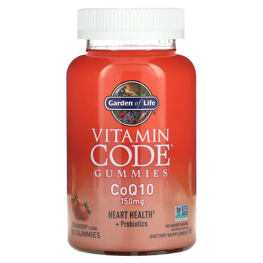 Garden of Life Vitamin Code Gummies, CoQ10, Strawberry, 150mg, 60 Gummies