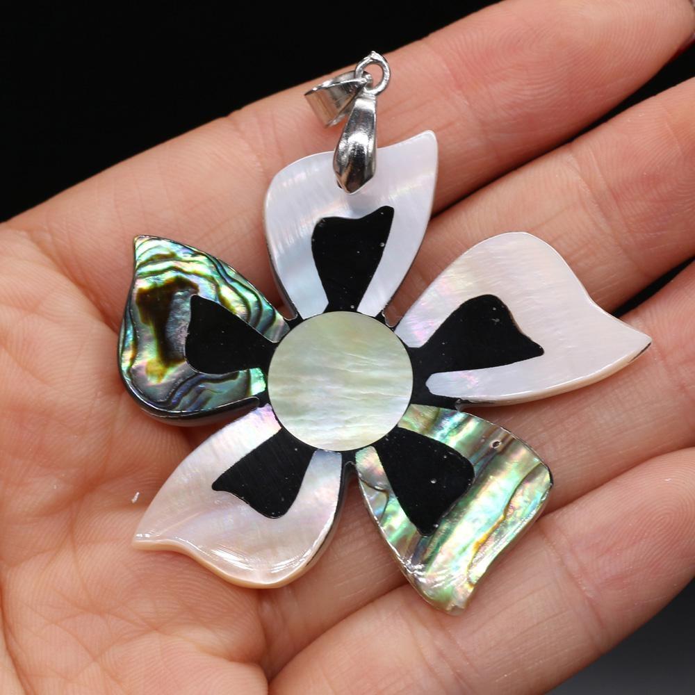 Natural Abalone Pendant Tree Leaf Charm Mother of Pearl Shell Pendants for Women Jewelry Making DIY Necklace Gift